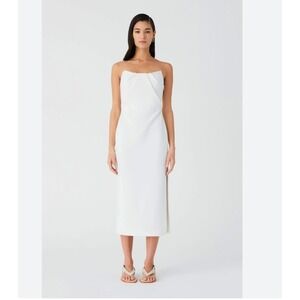MISHA Ivory Marcy Strapless Midi‎ Dress Size XL